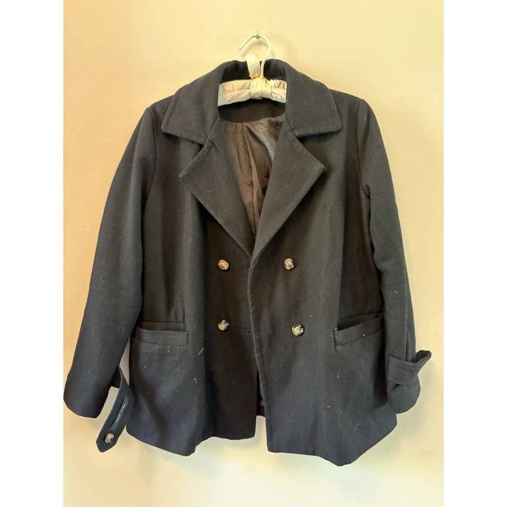 Y2K Wool Hand Made Black Button Up Jacket